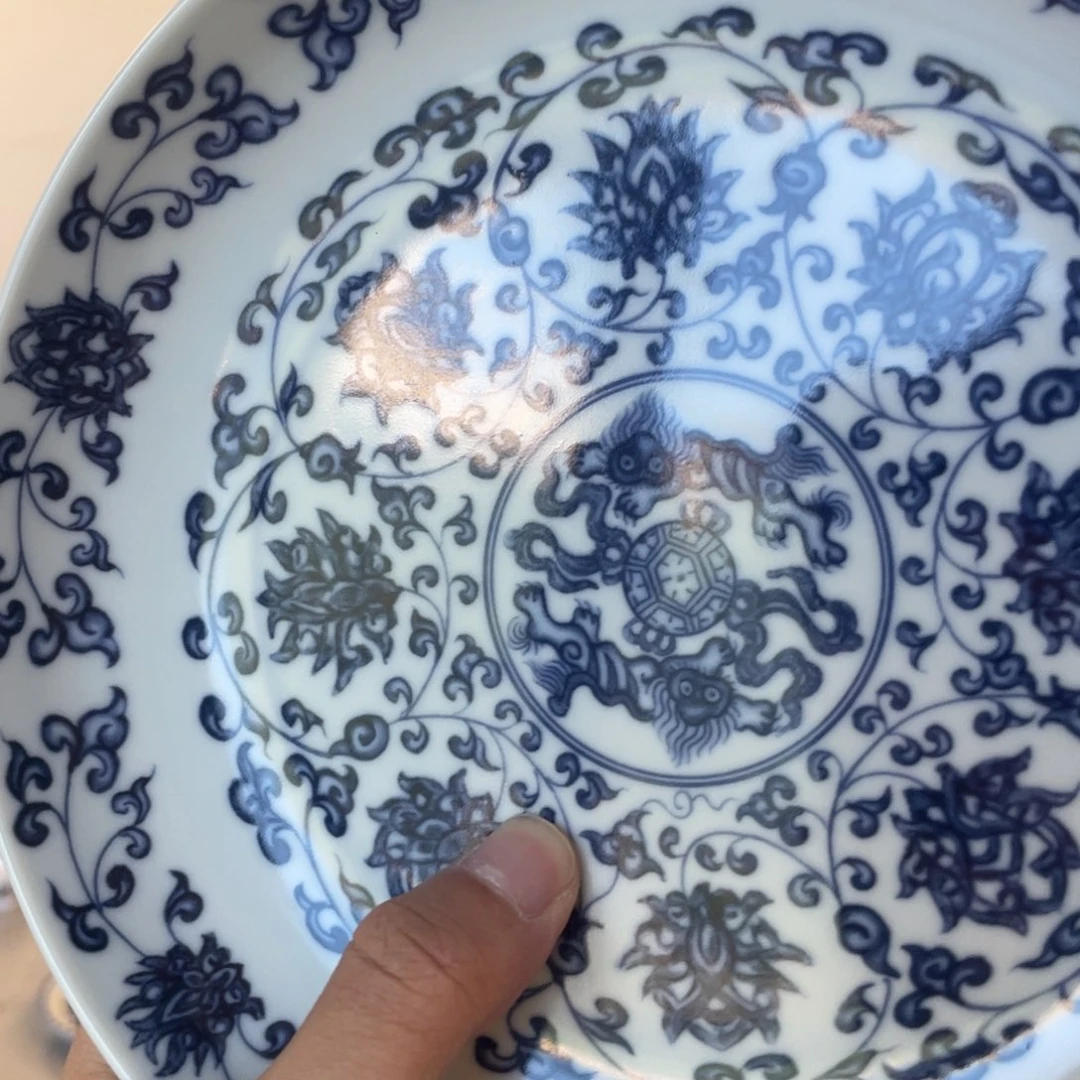 瓷片景德镇青花缠枝莲大壶承