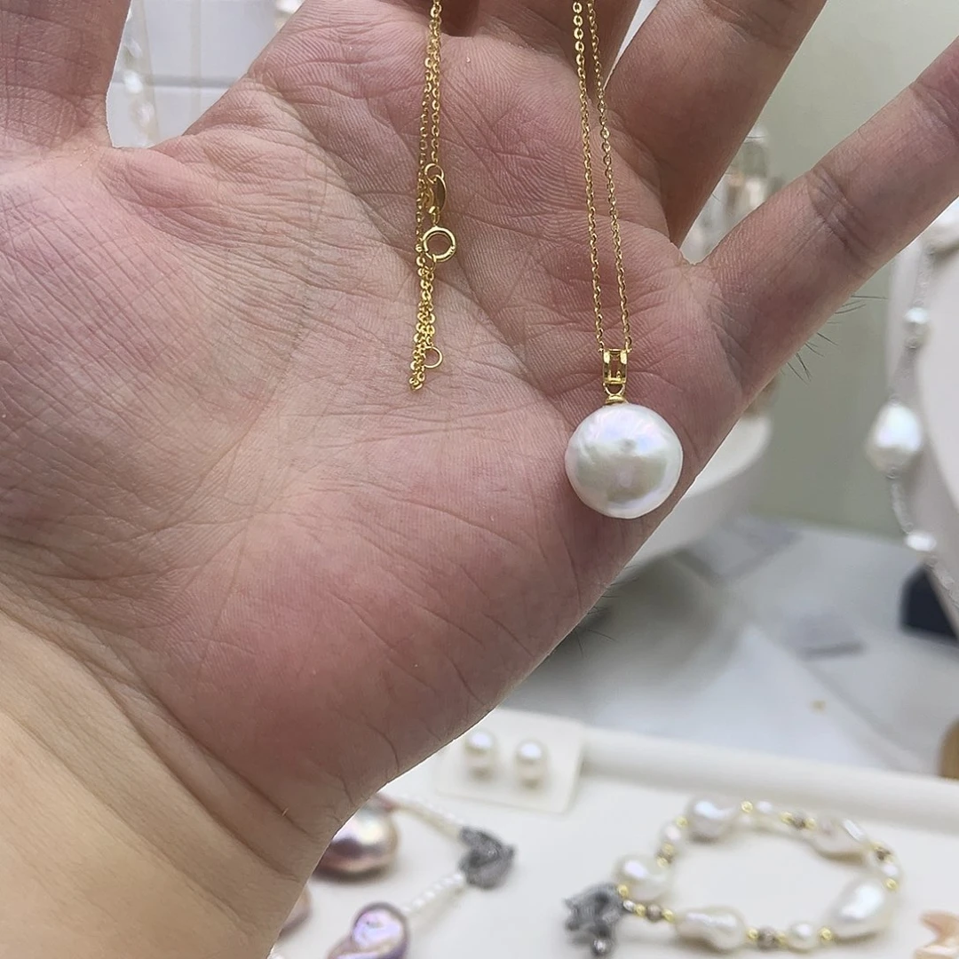 淡水珍珠银S925镶嵌颈饰