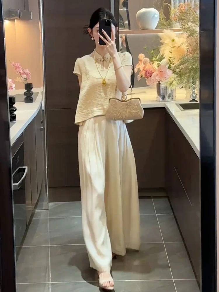 夏装搭配一整套新中式轻奢高级感大方得体清冷松弛感套装裤女1519