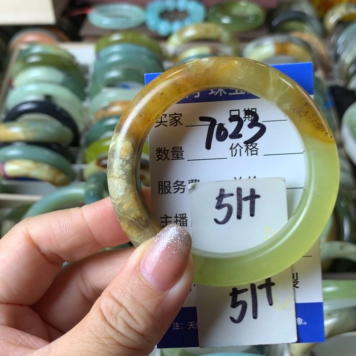未镶嵌蛇纹石玉手镯7023
