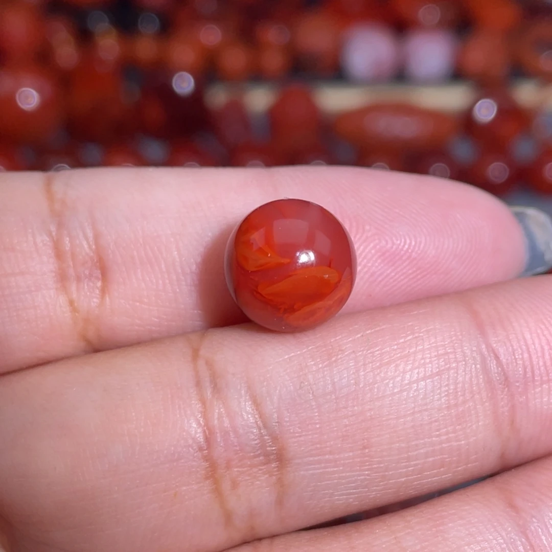 南红玛瑙未镶嵌瓦西圆珠卡11.4