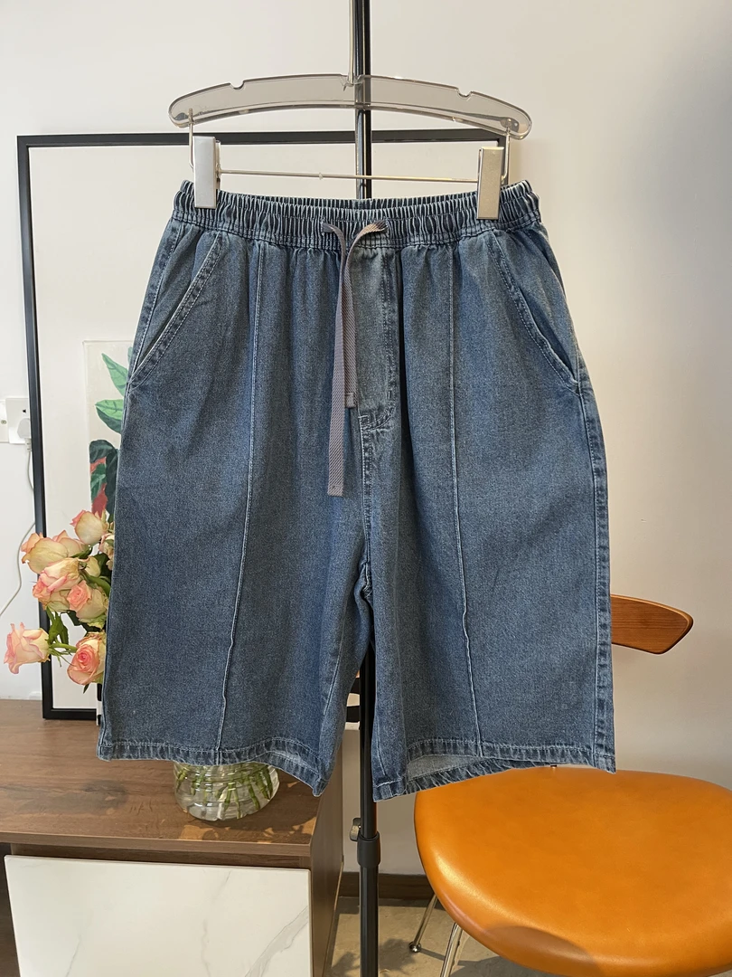 17短裤 薄款宽松中腰夏季短裤韩版潮流直筒牛仔裤