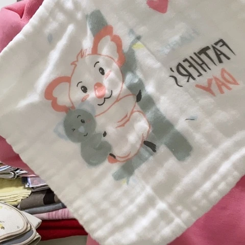 棉微瑕孤品纱布方巾独版印花3个