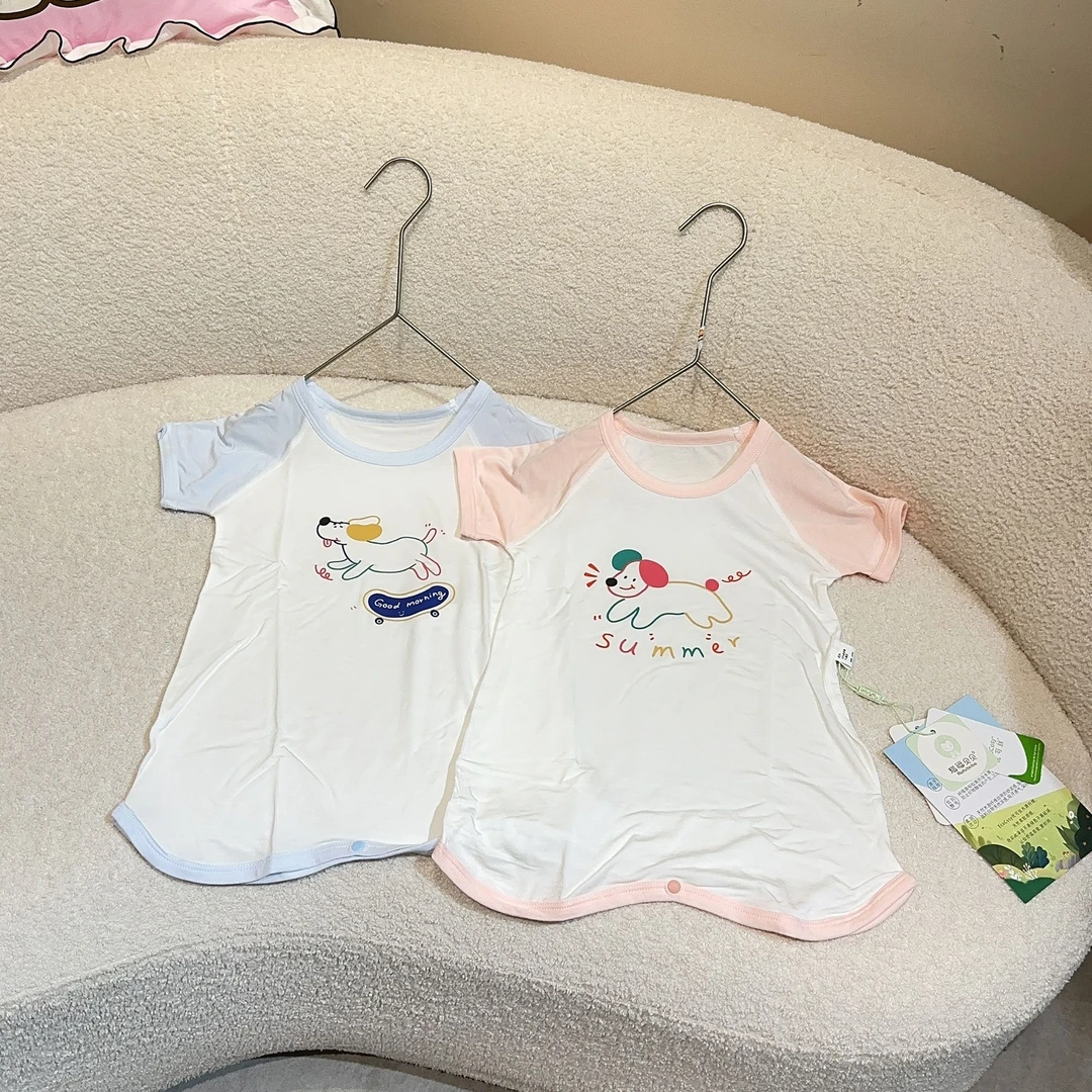 26春夏瑞福贝贝-【4899线条小狗】优可丝短袖睡袋