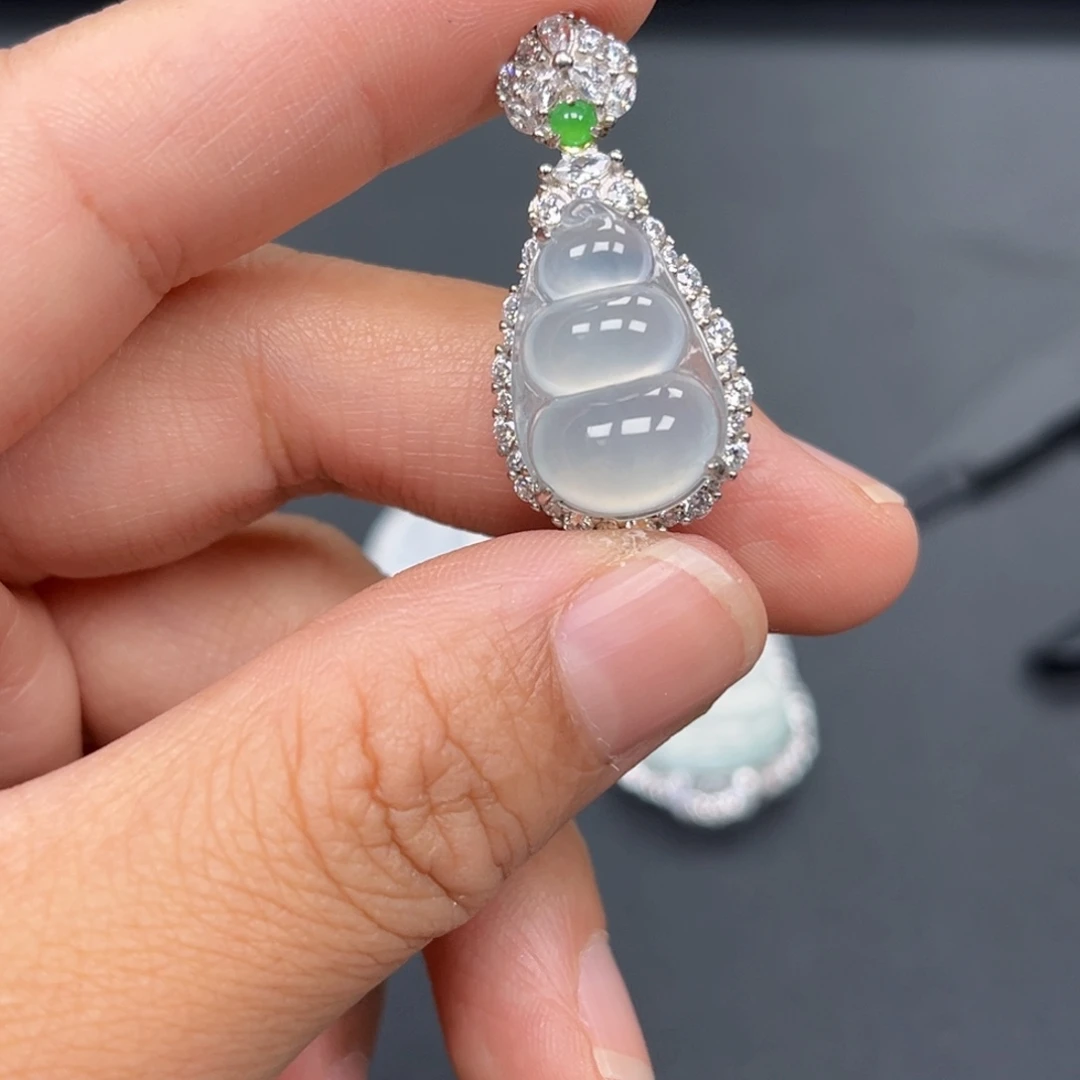 翡翠银S925镶嵌吊坠(不含链)