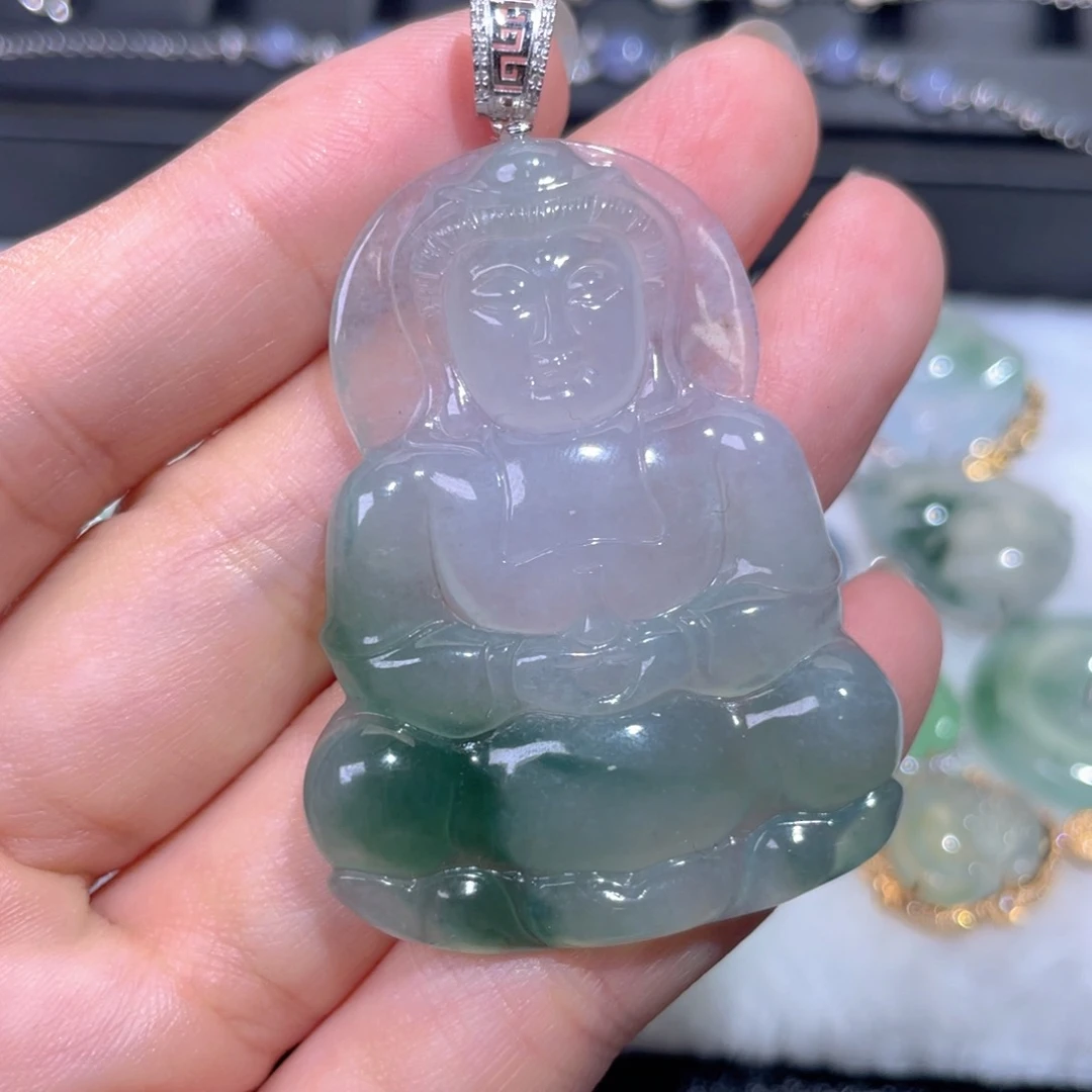 颈饰18K金镶嵌翡翠翡翠