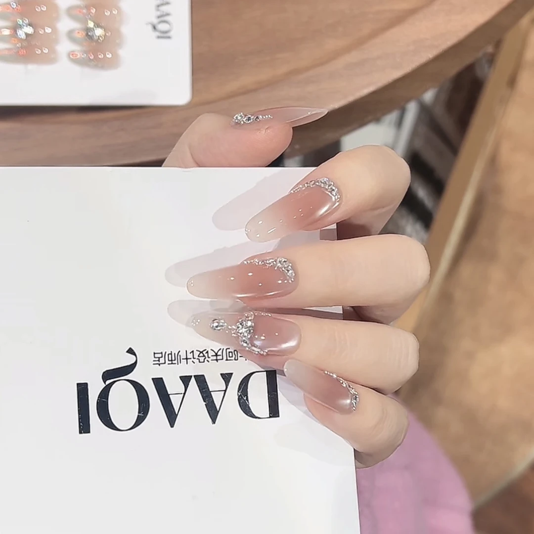 【孤独的岛】纯手工可拆卸穿戴甲10片高级气质显白美甲