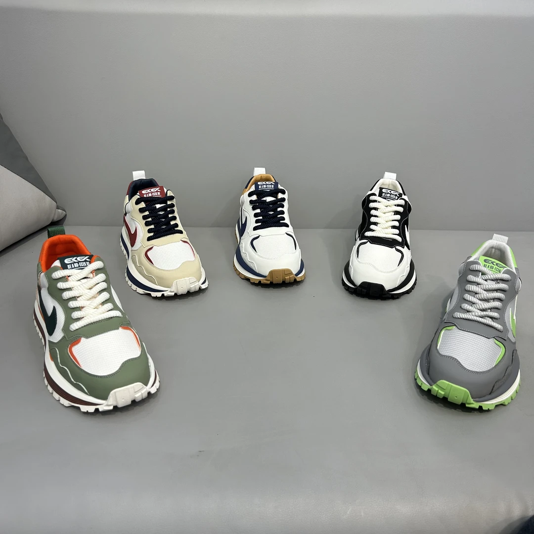 2025新款网面拼接时尚百搭潮流舒适软底系带老爹鞋