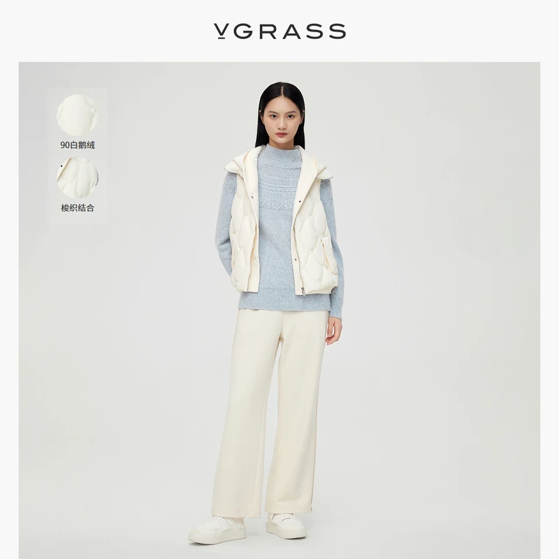 【羊羊专属】VGRASS针梭鹅绒羽绒服冬季新款羽绒马甲VSY3O42590