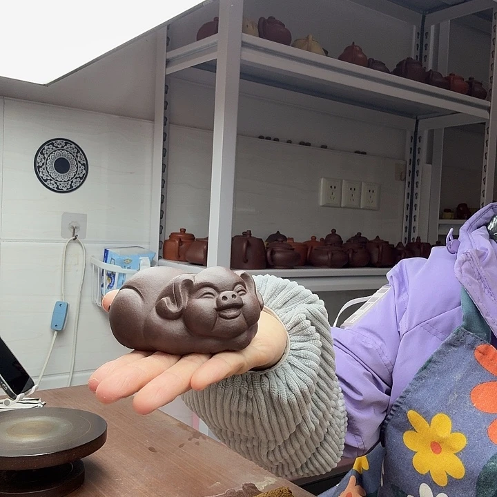 茶案紫泥猪猪茶宠