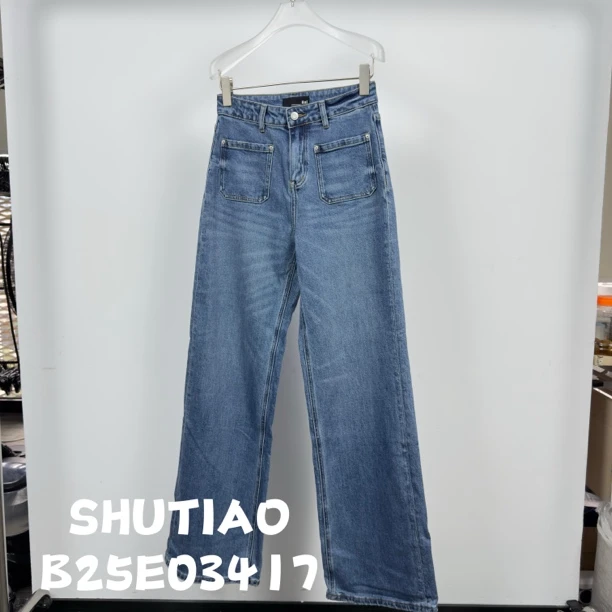 【SHUTIAO】2025夏季：新款小众设计款牛仔裤B25E03417