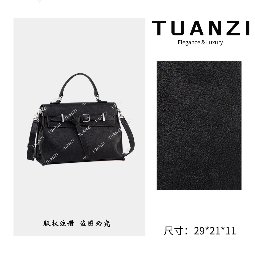 TUANZI『高端玩家』原创秋冬新款手提腋下公文包 QYX-81675-黑色