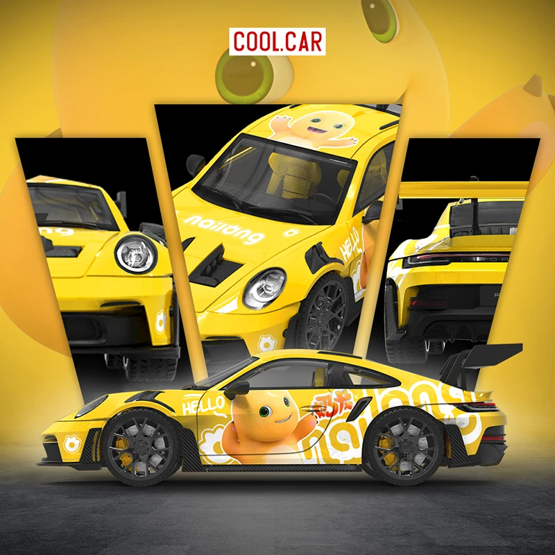 Cool Car 1:64 保时捷 Porsche 992 GT3 RS 合金车模收藏件 奶龙