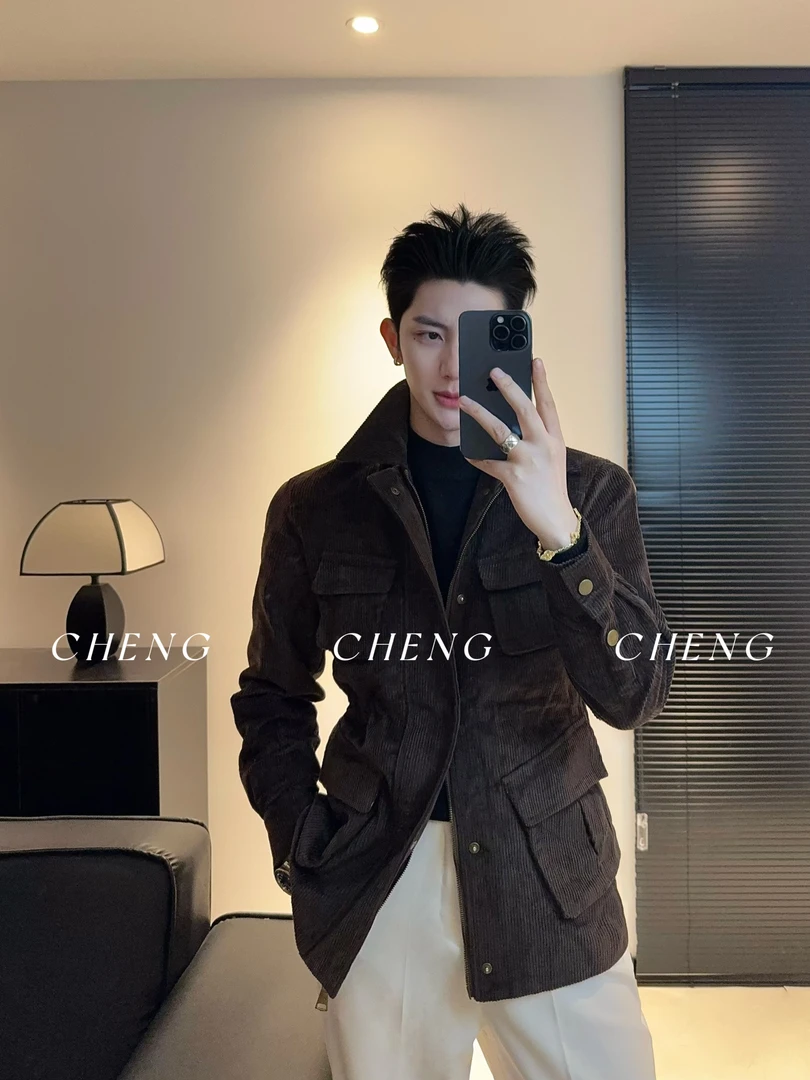 「程程的试衣间」高级感进口面料复古百搭猎装夹克休闲时尚上衣外套