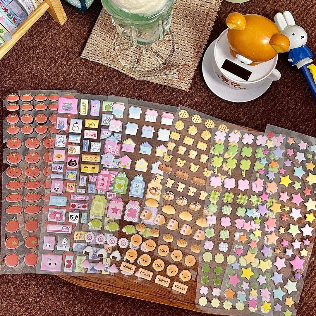 哇卡哇卡「3D立体泡泡贴」幸运元素星星泡棉贴古早手账拼贴韩系