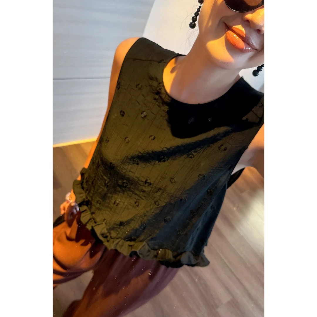 紫紫   手敲背心   时尚通勤轻盈时髦手敲肌理背心女 ZD05SZYL457