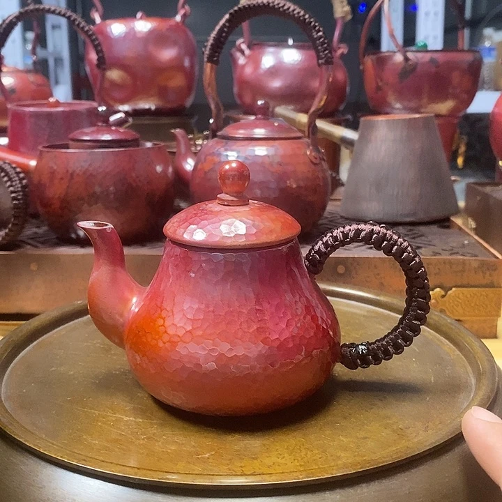 手工制作紫铜铜壶