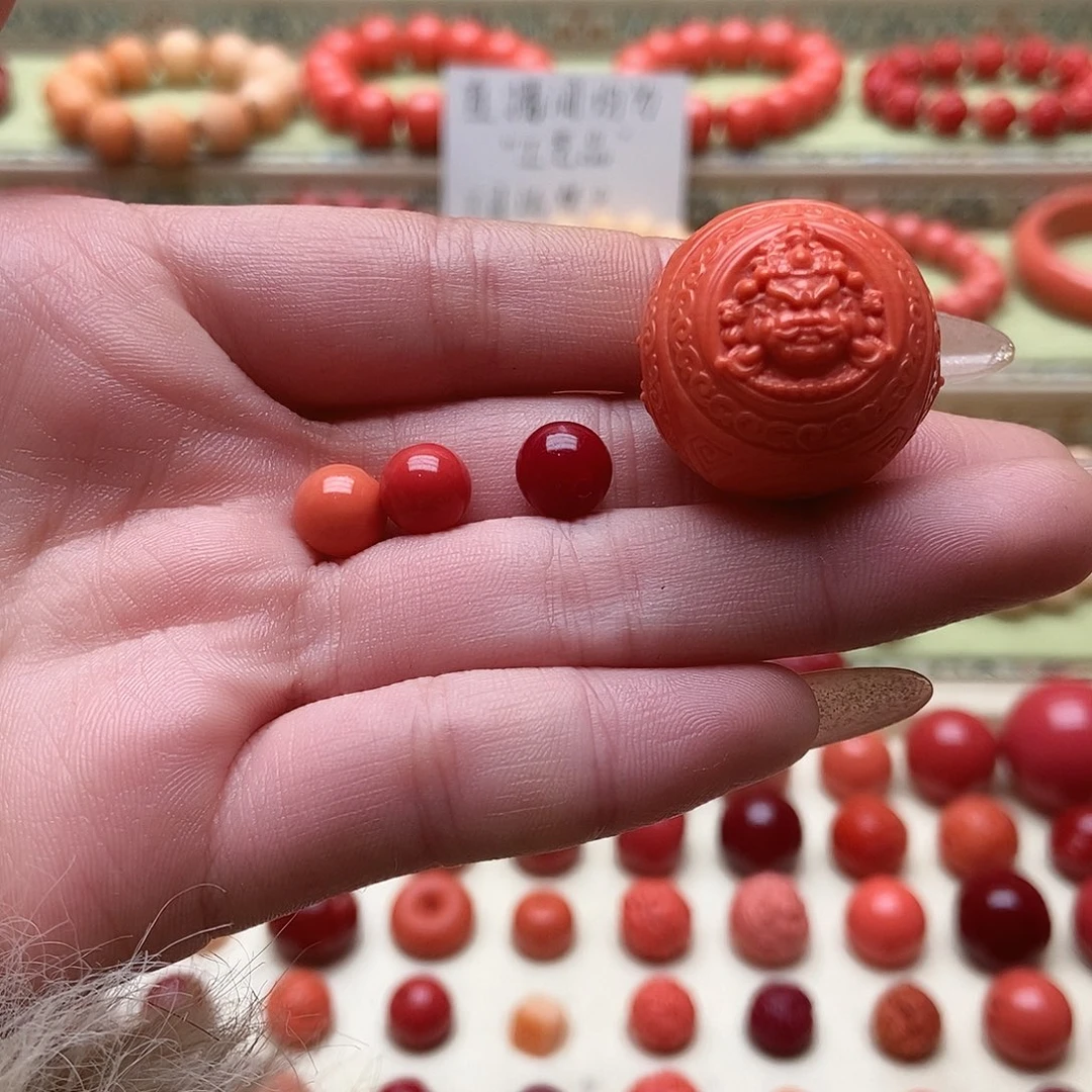 马***手非金属2.5雕刻珠子➕1.0圆珠3颗