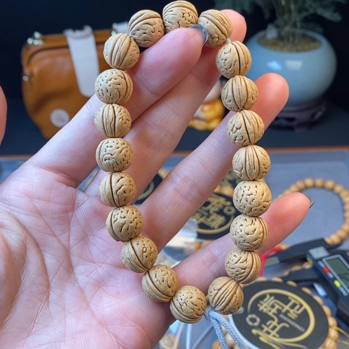 桃核手串奶油13 （尺寸误差0.5之间）