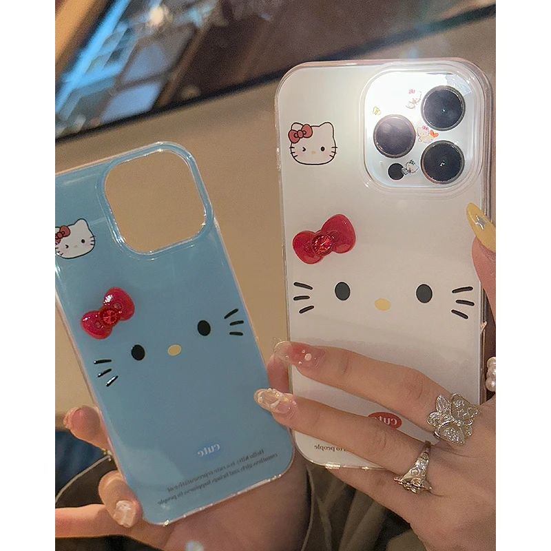 日韩简约KT猫适用iPhone16苹果13手机壳15女闺蜜华为vivo小米oppo