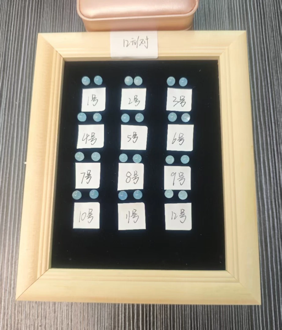 海蓝宝足银999耳钉少女感百搭款