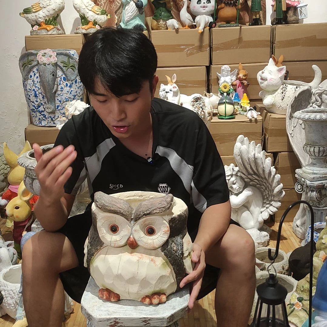合成树脂猫头鹰花盆