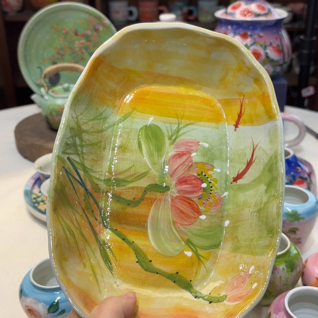 景德镇手绘高温釉下彩陶瓷茶具