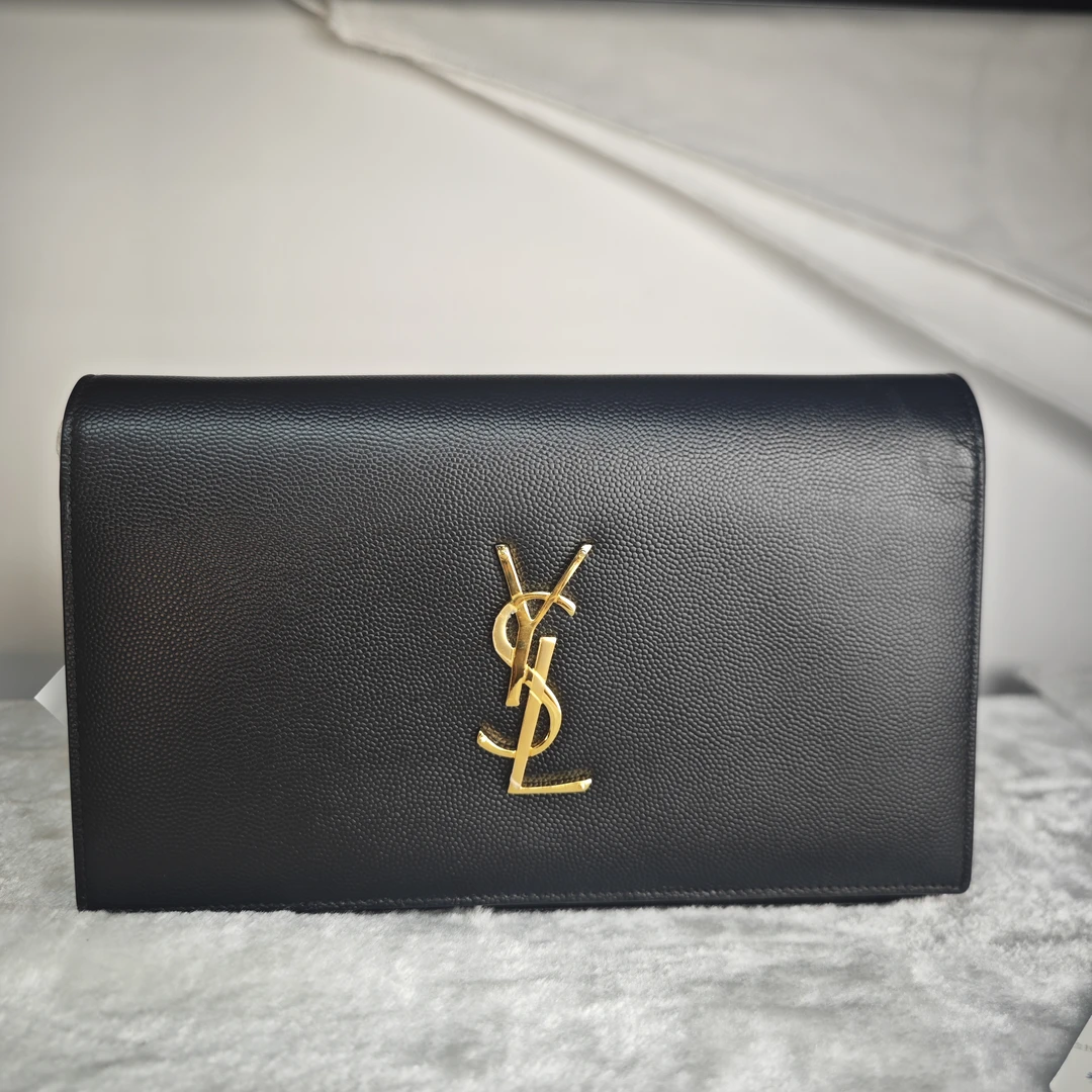 99新 YSL/圣罗兰 kate鱼子酱中号黑金色/斜挎包/D店