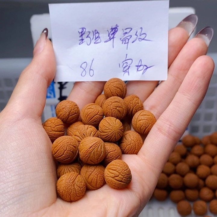 大***王手串桃核12mm左右野生甲骨纹86颗（穿好）