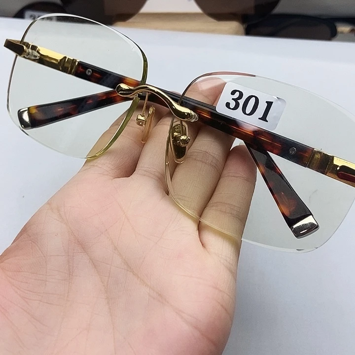 无框方圆款丝，透镜