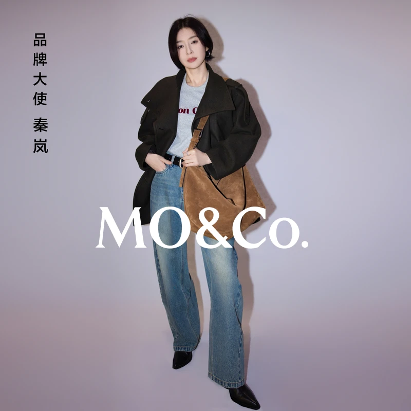 【moco秦岚同款神裤】牛仔裤2025秋新品棉质镰刀裤中腰MBE3JENT11
