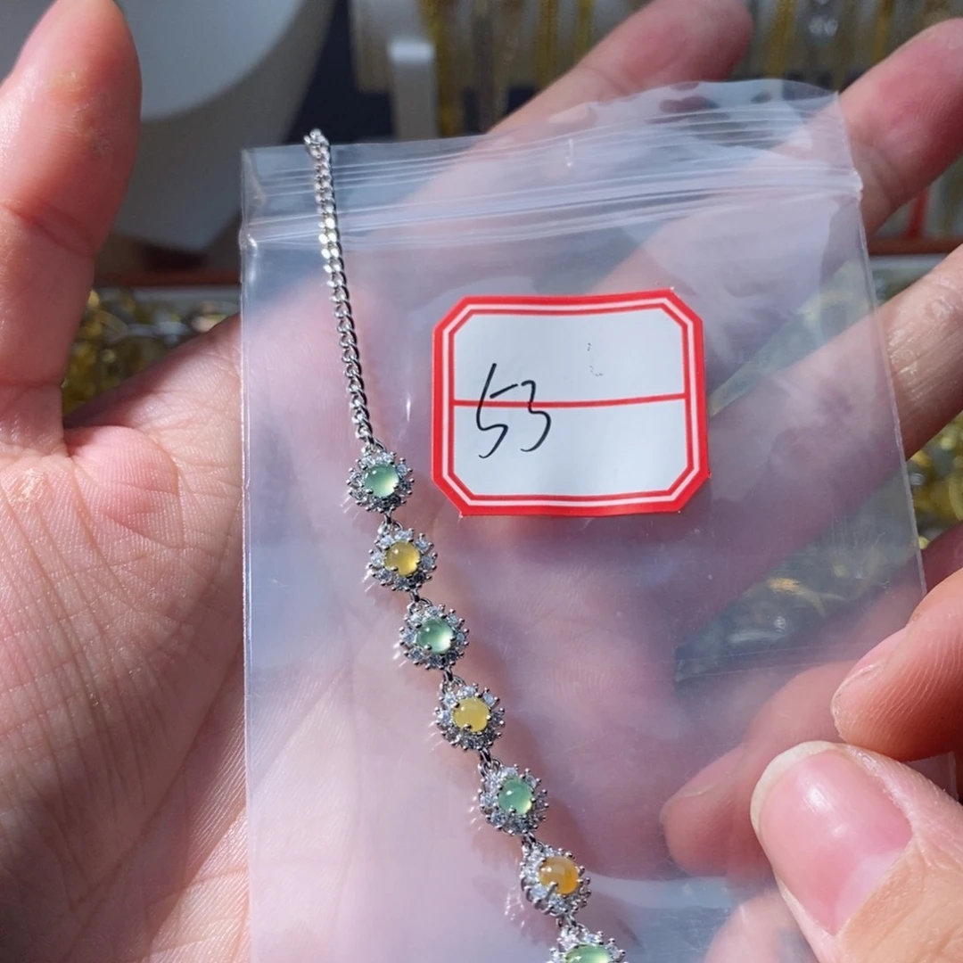 翡翠戒指银S925镶嵌翡翠首饰