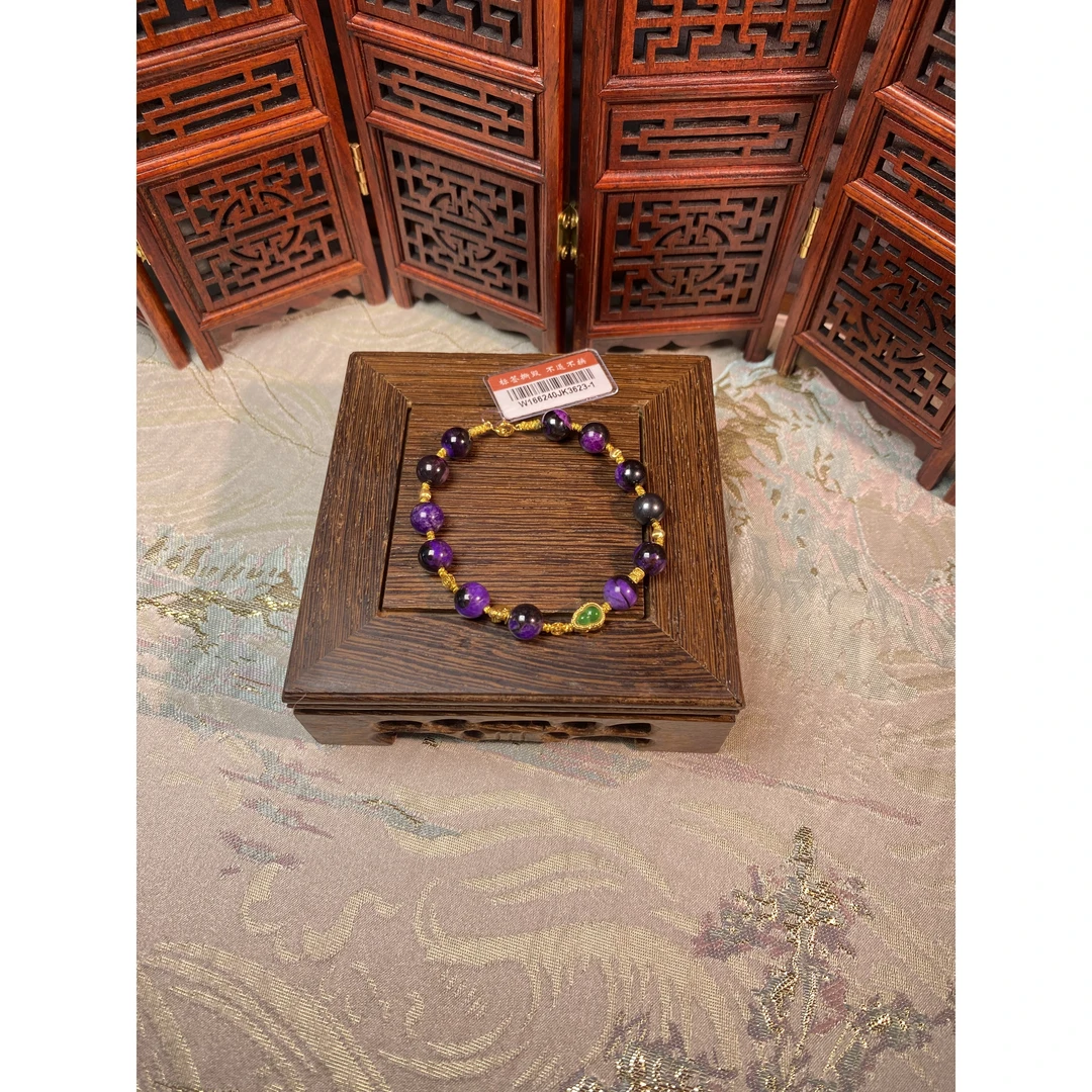 南非老矿苏纪石舒俱来18K金手链多样性发一W166宽8mm+长18cm重11g