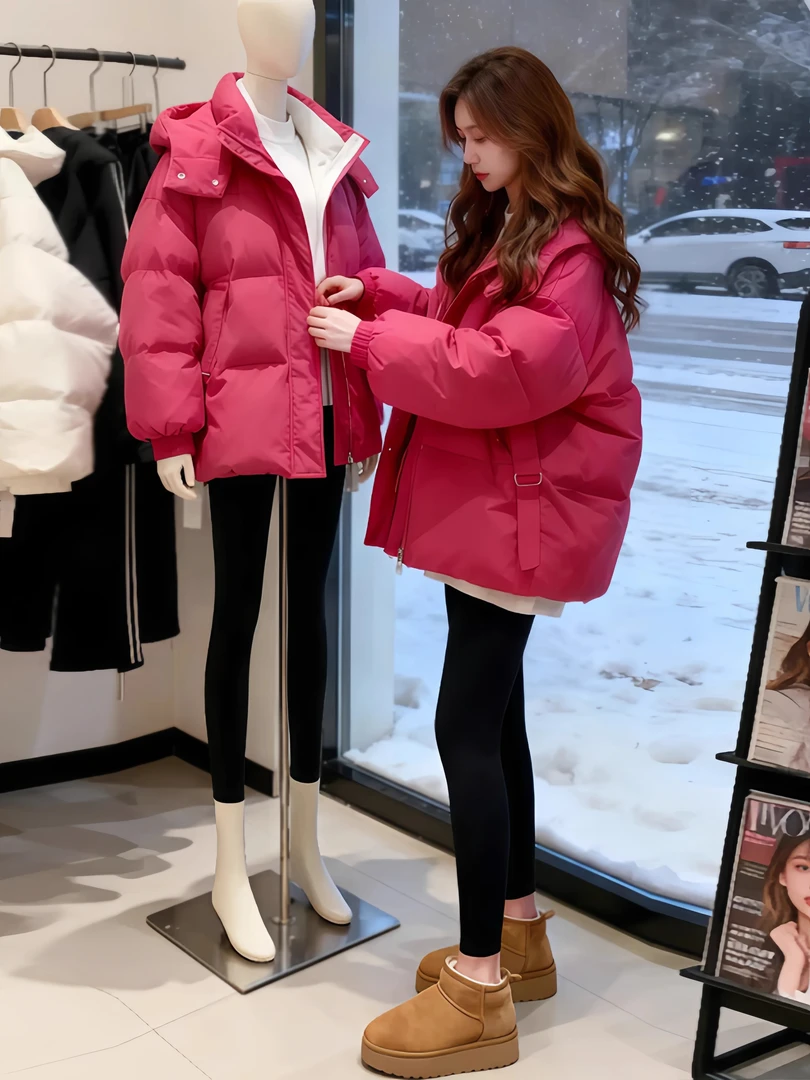 2025秋冬季新款韩版气质显白亮色保暖宽松棉服外套女加厚棉衣袄