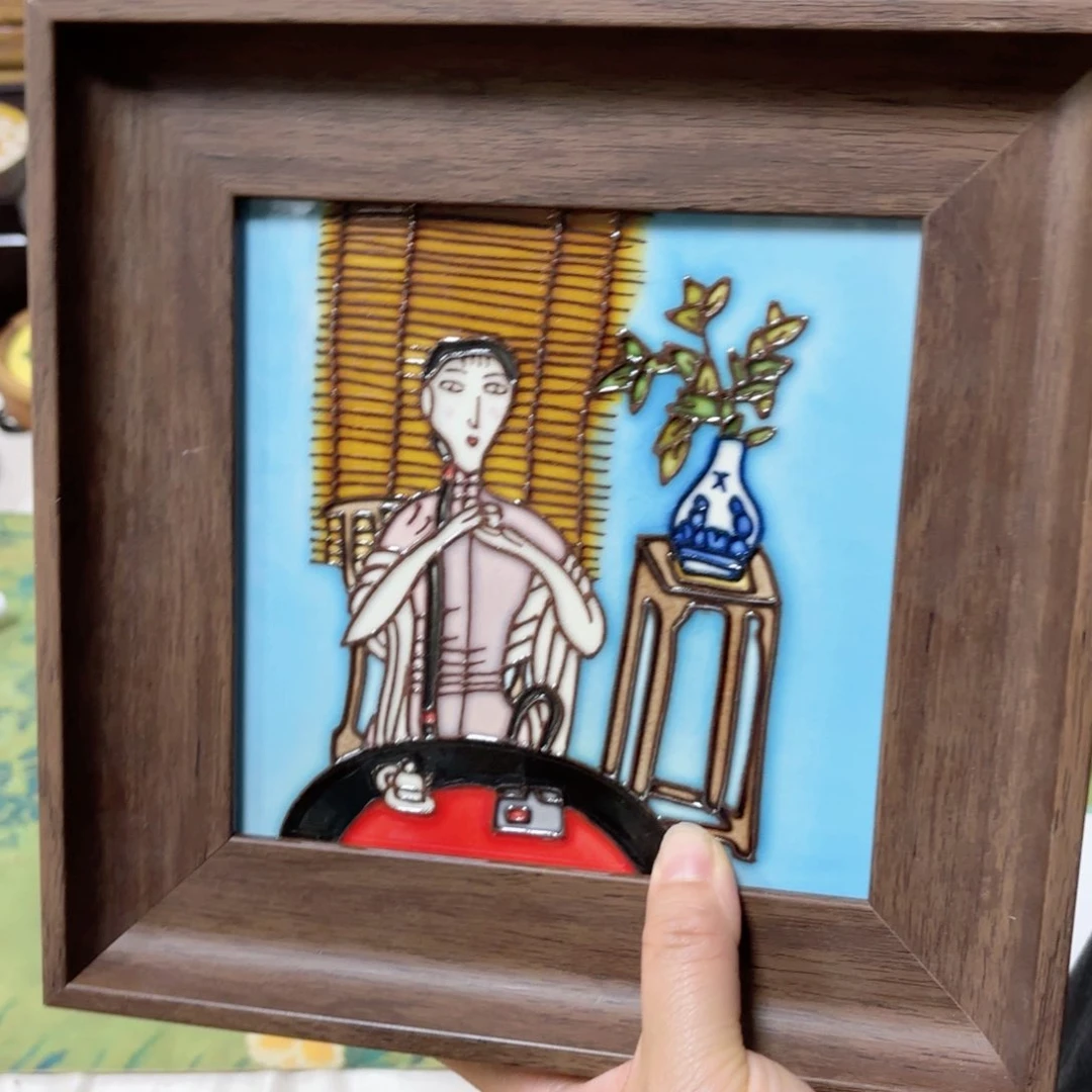 瓷片22.22连画带框特价福利