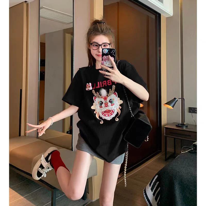 TX003短袖t恤新款春夏休闲百搭设计感宽松上衣显瘦