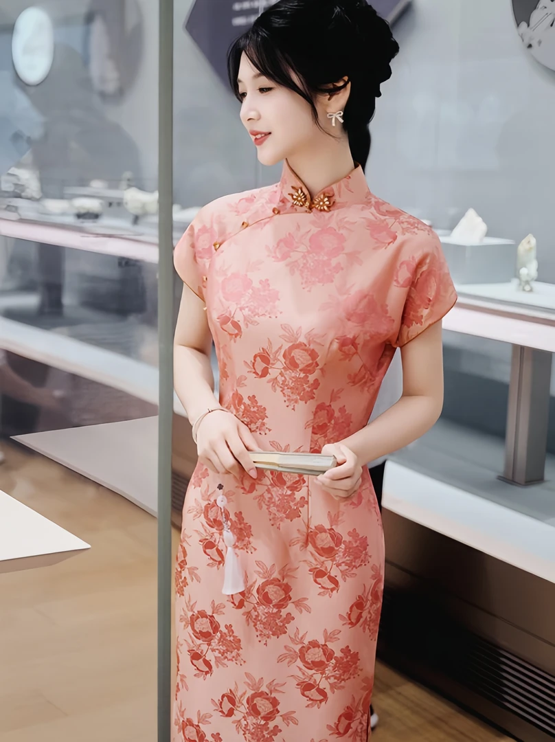 【粉橙】武汉姑苏夫人高端定制款旗袍