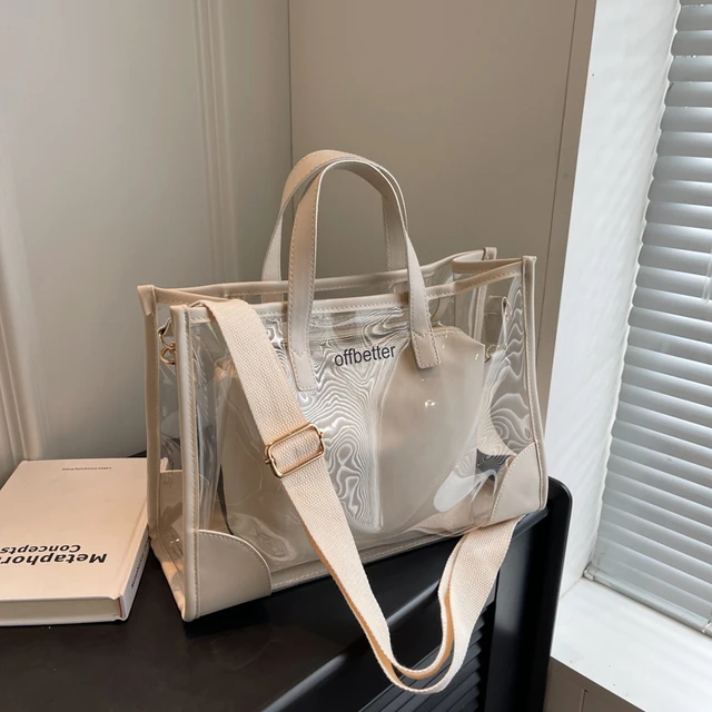 痛包手提透明果冻包斜挎包夏新款女包时尚大容量轻便单肩包子母袋