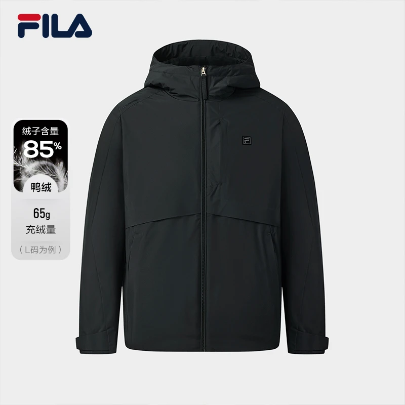 【防水透湿保暖羽绒服】Fila/斐乐男冬季连帽舒适羽绒服F11M543903F