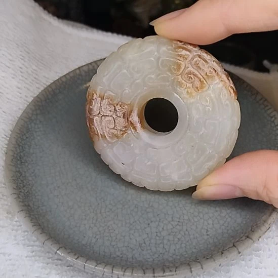 摆件开片瓷器瓷片摆件