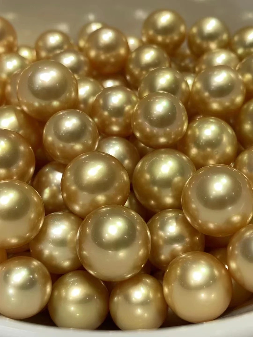 南洋海水天然金色珍珠一物一拍直播私人订制链接多样性发一件