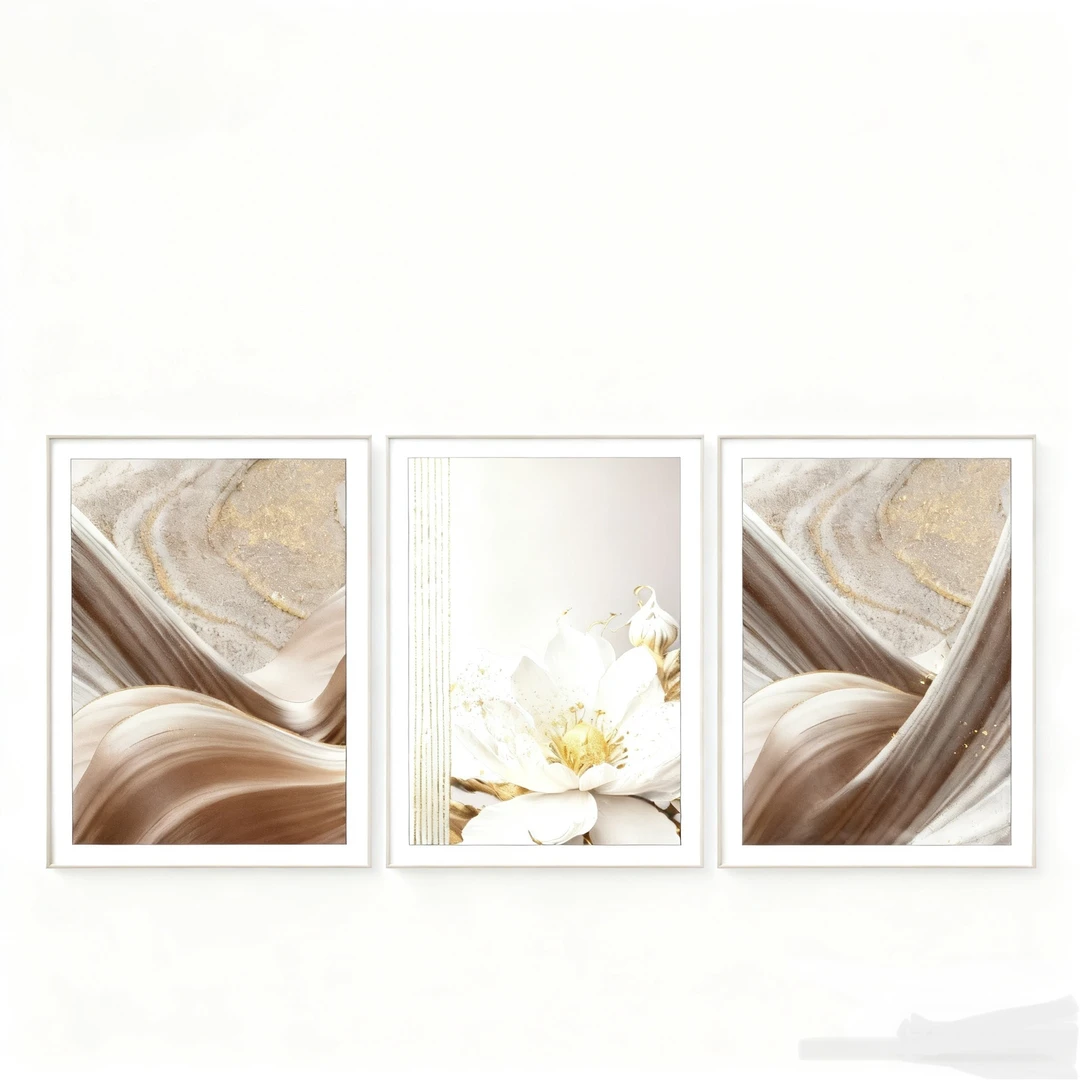 轻奢牡丹花卉装饰画