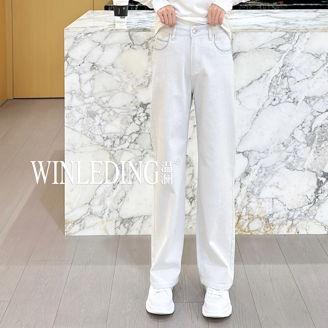 温澜服饰·雅“天际线”高腰直筒20013