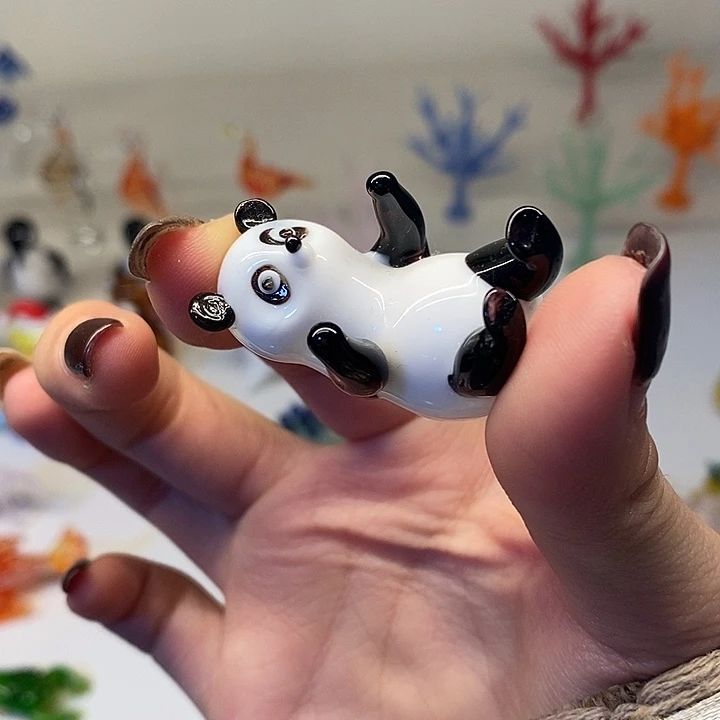 手工艺品琉璃熊猫