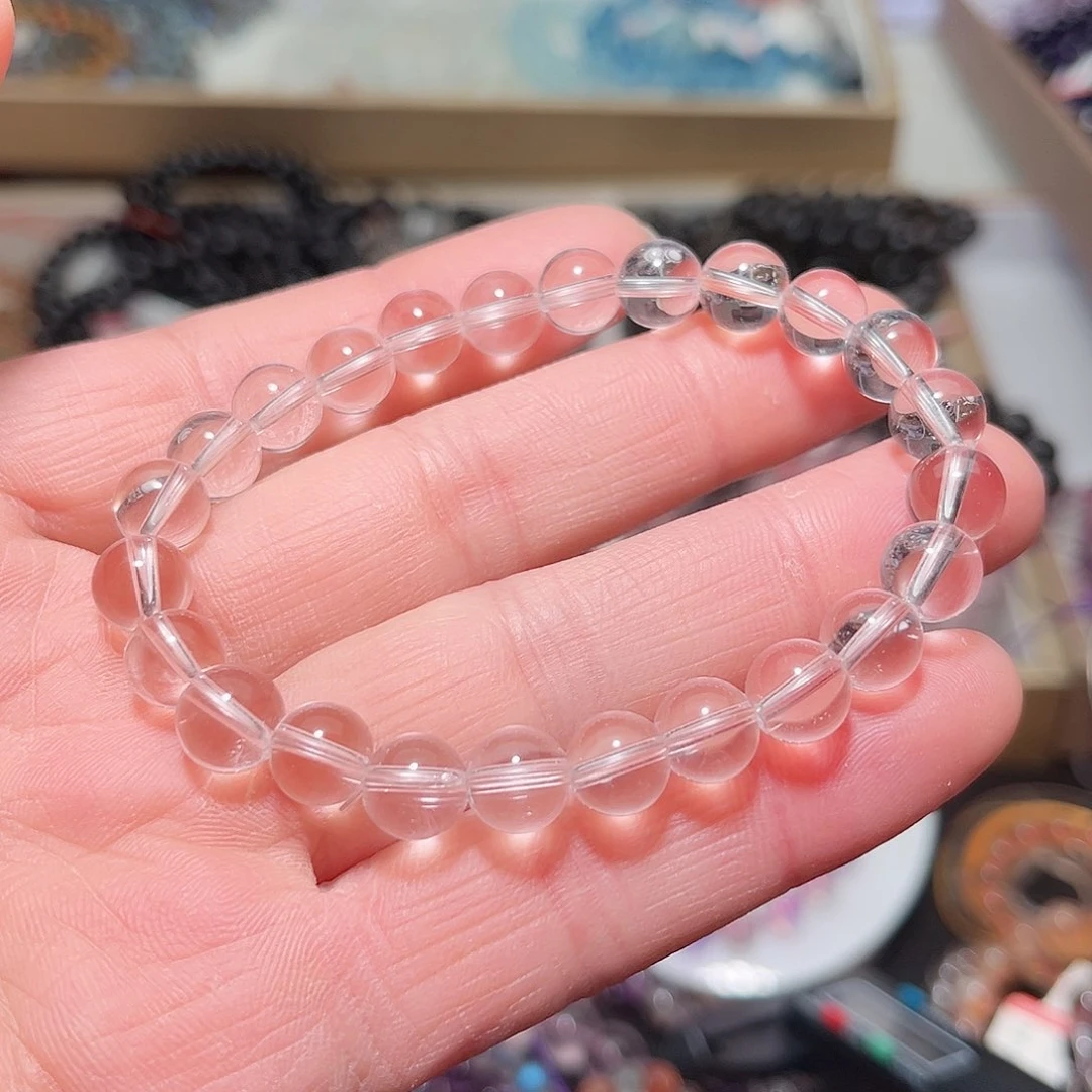 水晶手链未镶嵌黑****茶白水双A8mm