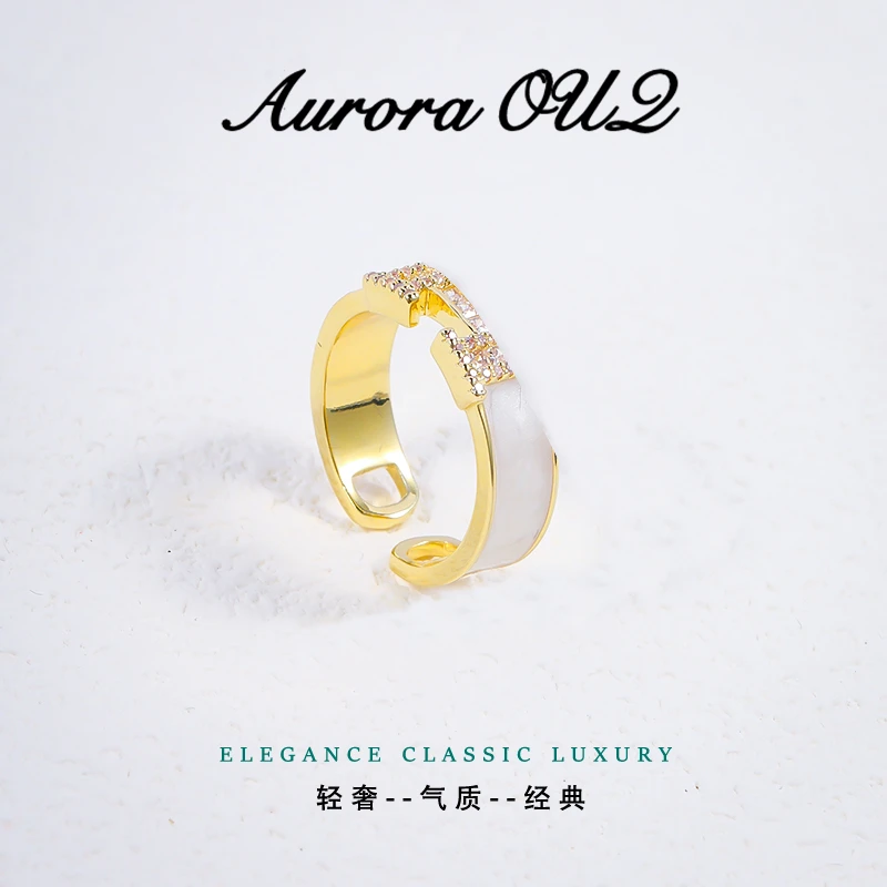 铜合金合成锆石戒指  【琴愿为你】高端优雅贵气女戒指YJ150428