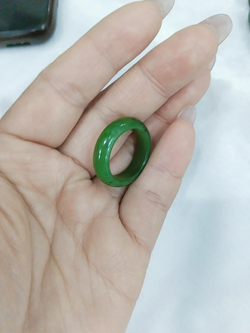 和田玉碧玉戒圈19.2圈口