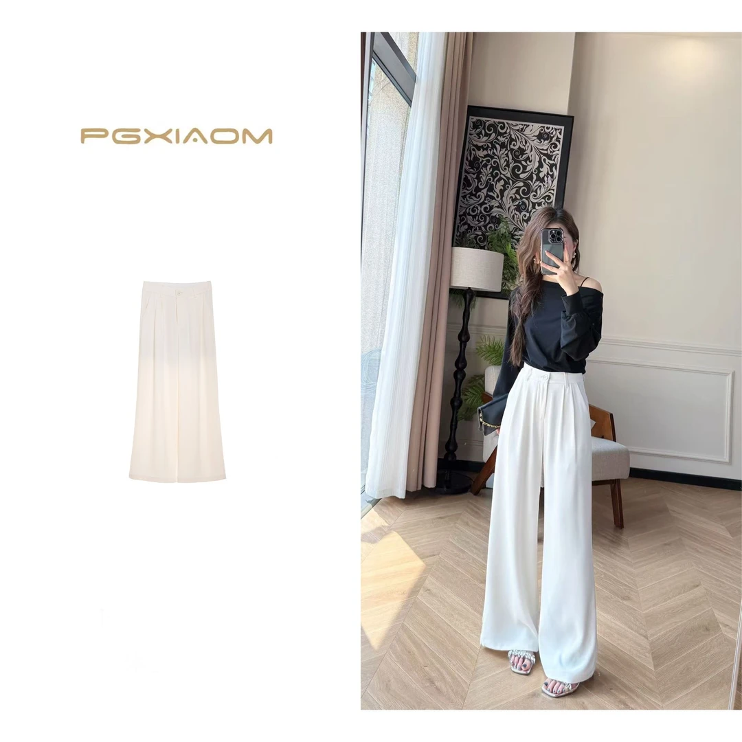 【PGXIAOM】润秀定制 黑杏豆绿三色西装阔腿裤KZ9991