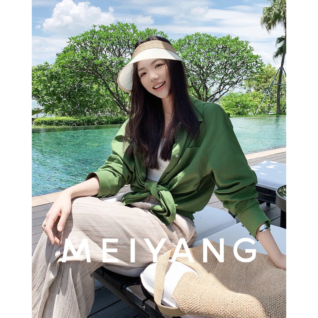 A美洋MEIYANG【商场同款】 森屿衬衫 棉麻混纺翻领排扣衬衣-周五