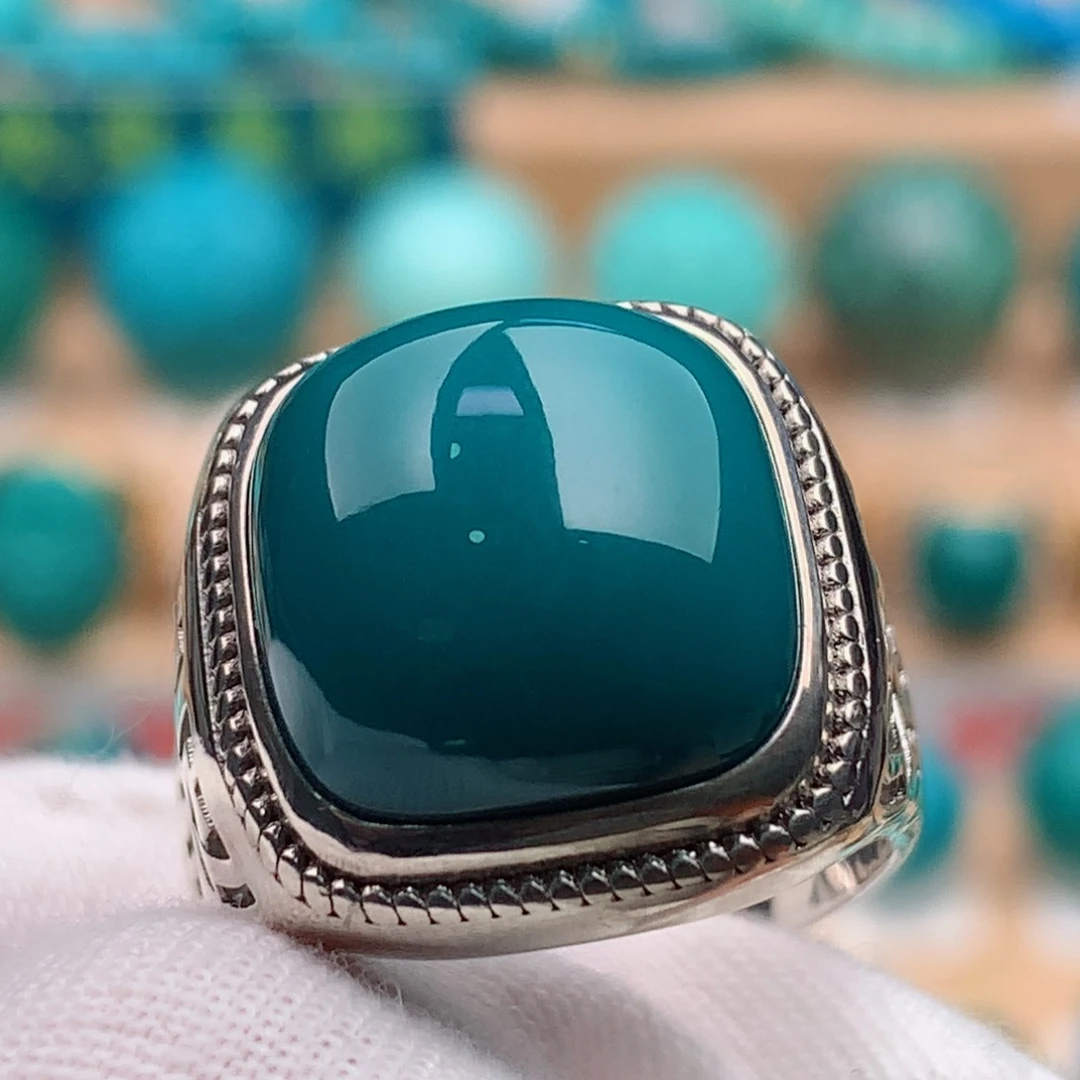 银S925镶嵌绿松石珠宝奇石